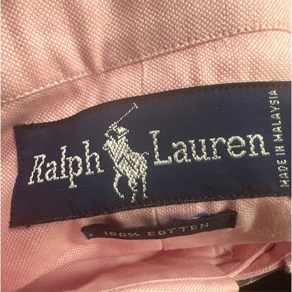 Ralph Lauren Pony-Motif Button-Down Shirt Pink Mens Size 16.5 NWT - Picture 9 of 12